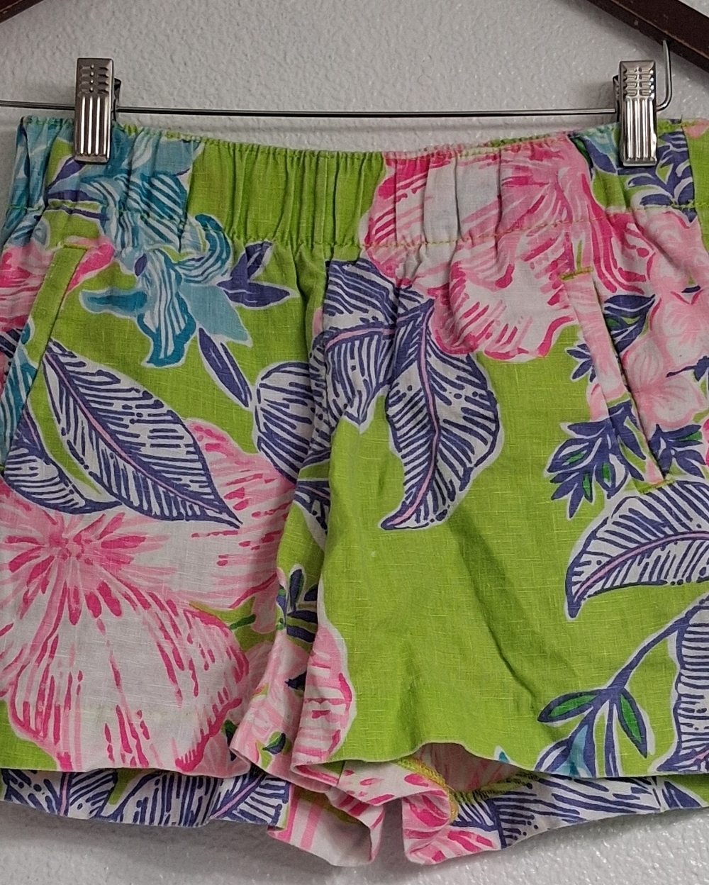 Lilly Pulitzer Lilo Linen Matcha Green Boho Babe Shorts   Size XS